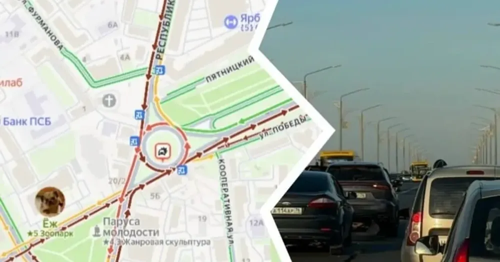 Октябрьский мост встал: пробка сковала центр Ярославля 1 сентября