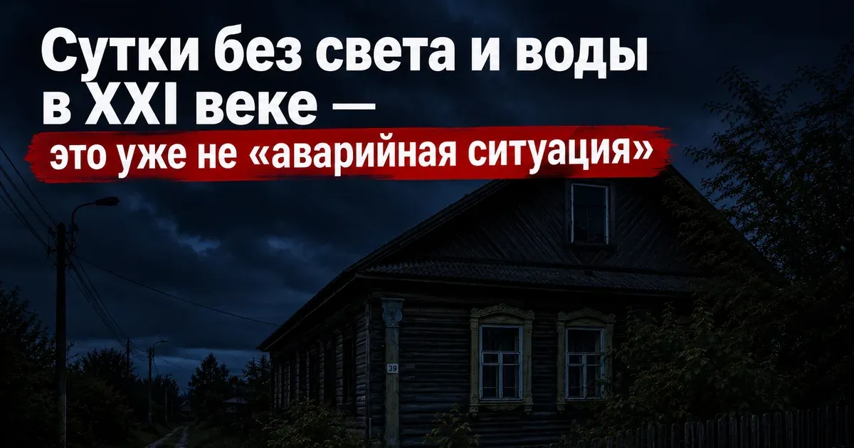 Темная улица в деревне Сельцо Большесельского округа без электричества